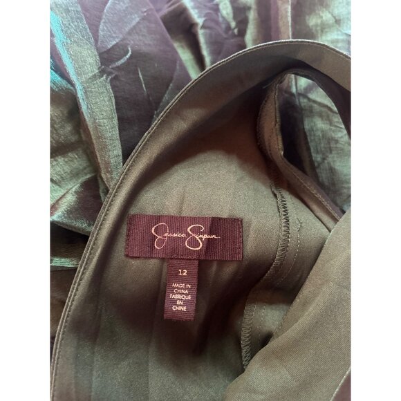 WICKED Hunter Green Shimmer Dress Size 12 Bow Detail Witchy Ballet Core Whimsy - Picture 6 of 15